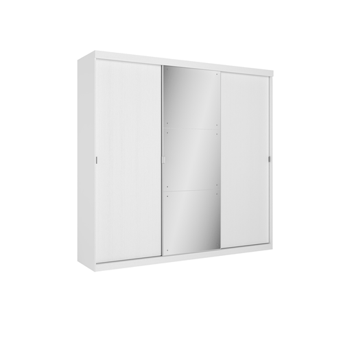 Guarda - Roupa / Roupeiro THB Prime Plus Glass, 3 Portas, 4 Gavetas, Branco - 4796