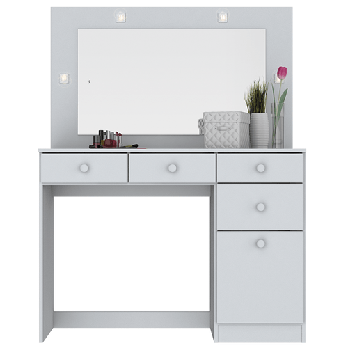 Penteadeira Henn Chanel, 4 Gavetas, Branco - D900-05