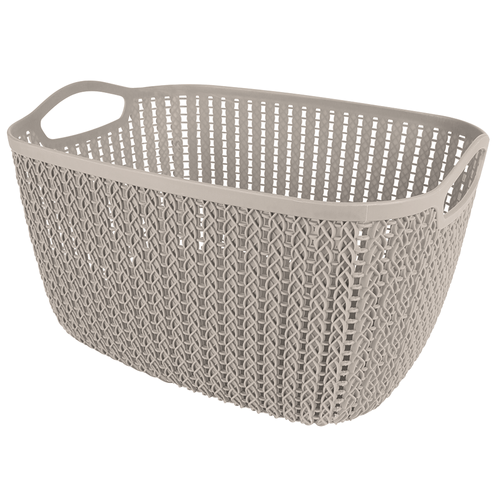 Cesto Retangular Mor Trançado Alto Grande Branco Antigo - 30060163