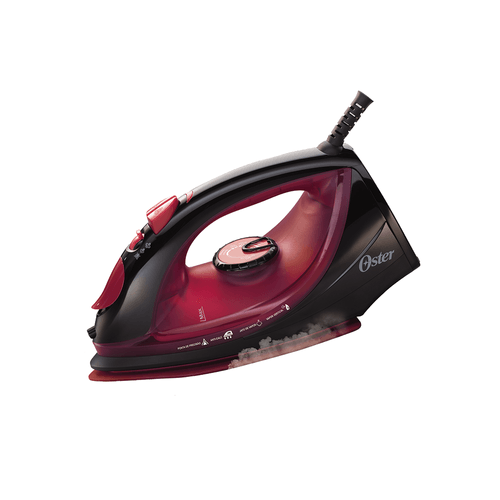 Ferro de Passar a Vapor Oster, 1600W, Base Cerâmica, Preto com Vermelho - GCSTBS5966 220V