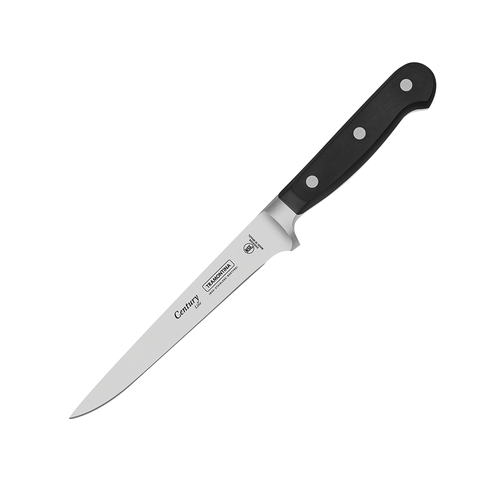 Faca para Filetar Tramontina Century 6" Preta, em Aço Inox e Cabo de Policarbonato com Fibra de Vidro - 24023/106