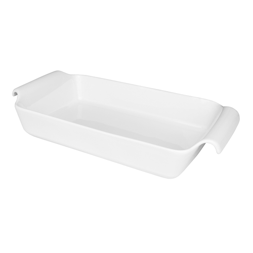 Travessa Refratária Retangular Rasa Oxford Fall 33cm x 18cm, com Alças, Branca - 4700