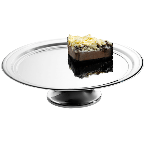 Prato de Inox para Bolo Zanella 32,50cm x 9cm, com Pedestal - 5542