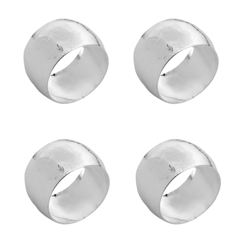 Conjunto de Argolas para Guardanapo Lyor Flowers 4 Peças Prateado - 7424