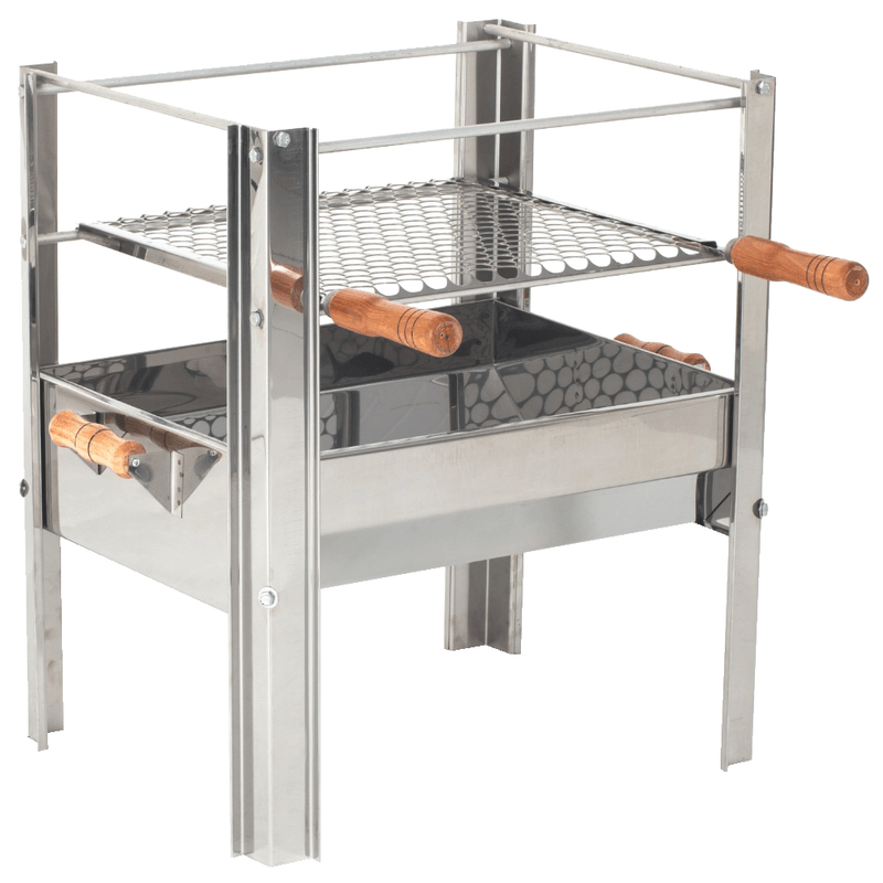 Espeto De Inox Carne Simples 85 cm Cabo Madeira - Brighente Casa e Lazer