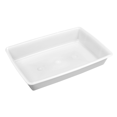 Bandeja Retangular Plástica Plasvale 45cm x 30cm, 7 Litros, Branca - 522/8079
