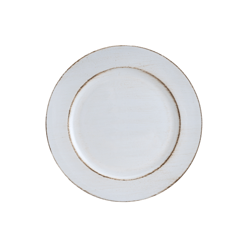 Sousplat Patinado Lyor Opala 33cm Branco - 7697