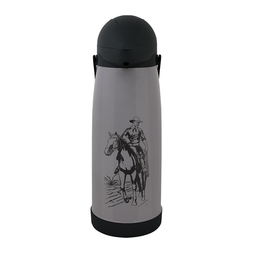 Garrafa Térmica Mor Farroupilha 1,9L, Ampola de Vidro, Cinza e Preta - 25101405