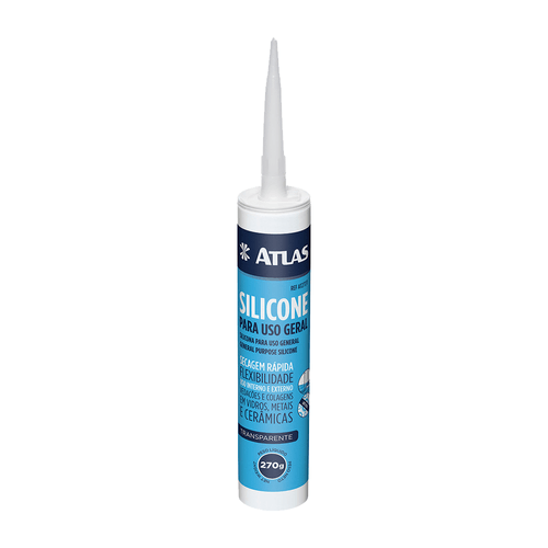Silicone Acético Transparente Atlas Multiuso 270g - AT277/1