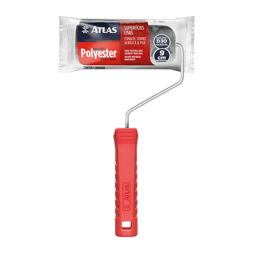 Rolo para Pintura Atlas com Espuma de Poliéster 9cm - 406/9