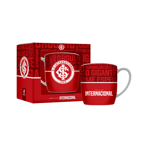 Caneca Urban Brasfoot Inter 2 360ml, Porcelana - 10824