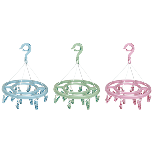 Mini-varal Redondo Mor com 16 Prendedores, em Polipropileno - 6093