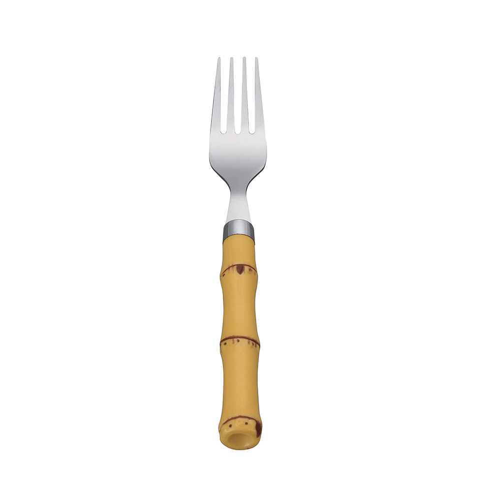 Conjunto de Garfos de Mesa Lyor 6 Peças, em Aço Inox Dourado com Cabo  Plástico Bambu - 1794 - Lojas Afubra