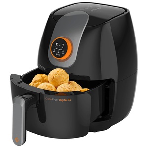 Fritadeira sem Óleo Cadence Digital Cook Fryer, 3L, 1250W, Preta - FRT526 220V