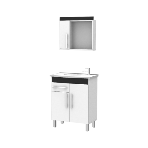 Conjunto para Banheiro Nexa Standard, com Pia, Branco / Preto - 637