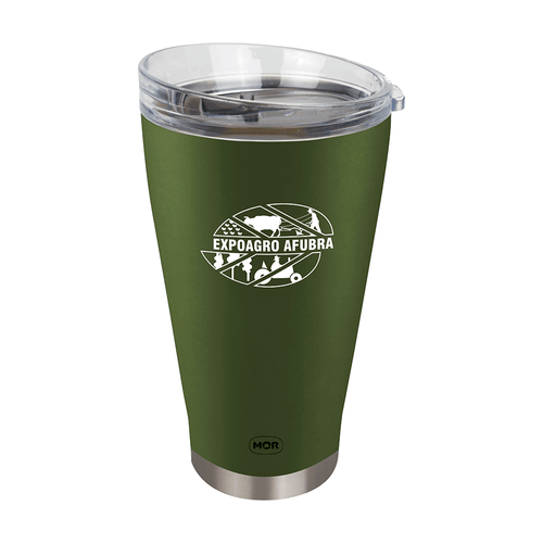 Copo Térmico para Cerveja 700ml, com Tampa e Abridor, Verde, Expoagro - 3443