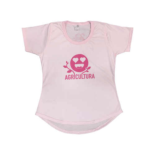 Camiseta Feminina Agricultura Rosa Bebê - Tamanho GG