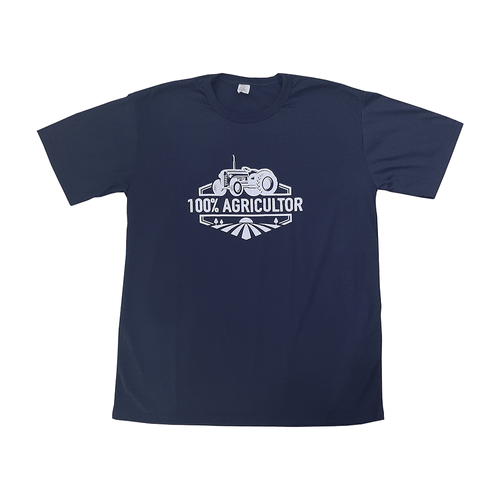 Camiseta Masculino 100% Agricultor, Azul Marinho - Tamanho GG