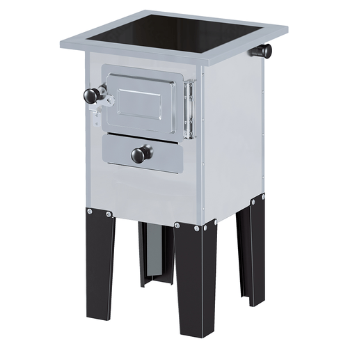 Fogão a Lenha Hansen Nº00 Luxo Inox com Chapa Vitrocerâmica