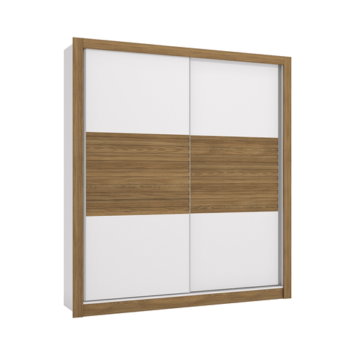 Guarda - Roupa / Roupeiro Kappesberg, 2 Portas, 3 Gavetas, Branco / Nogueira - M561
