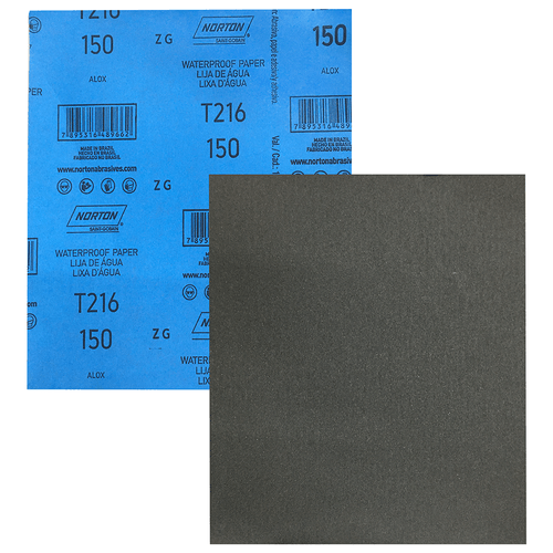 Folha de Lixa D'Água Norton T216 Grão 150 - 66623335726
