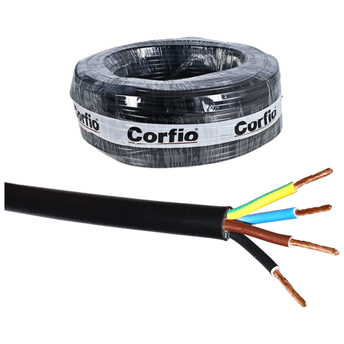 Rolo 100 Metros Cabo Elétrico PP Corfio 4x2,5mm