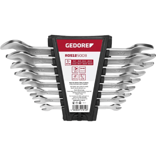 Chave de Boca Gedore, 6mm x 22mm, em Aço Cromo Vanádio - 3365211