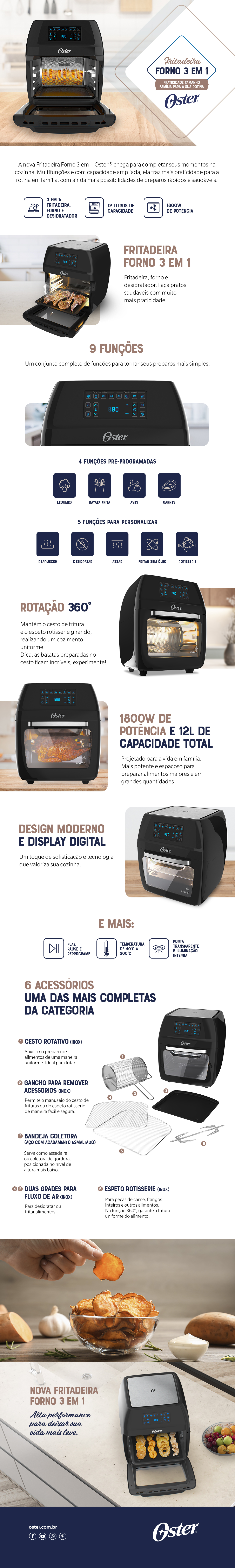 Fritadeira sem Óleo Cadence Super Cook Fryer, 3,8L, 1300W, Preta - FRT410  220V - Lojas Afubra