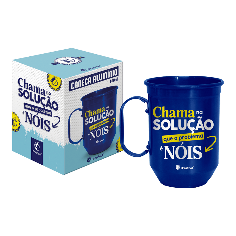 Caneca Alumínio 600ml CHAMA NA SOLUÇÃO QUE O PROBLEMA E NÓIS