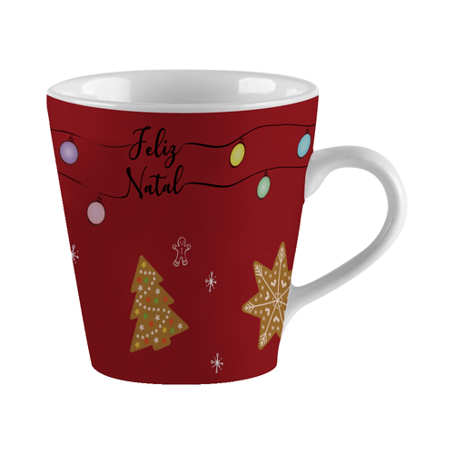 Caneca GZT Natal 270ml, Cerâmica, Vermelha - BE0014/D51