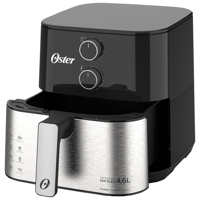 Fritadeira Sem Óleo Black & Inox 1500w 127v 4,8 Litros - Oster - lojasmel