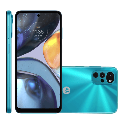 Smartphone Motorola Moto G22 128GB Azul com Tela de 6,5" e Câmera Quádrupla de 50MP