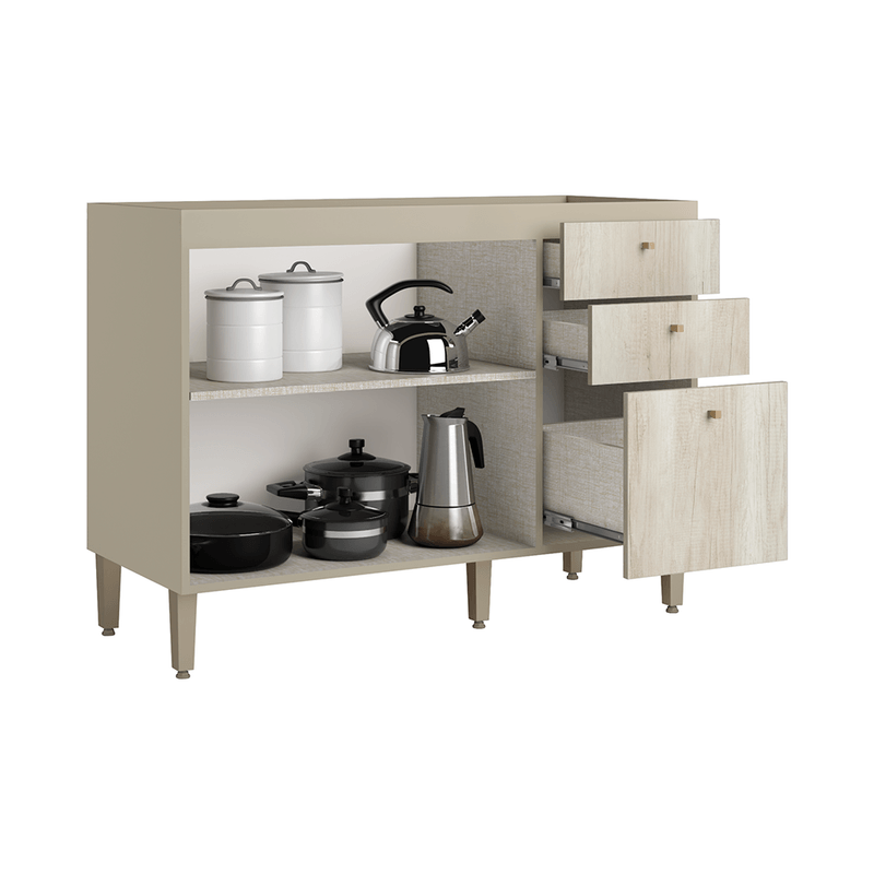 Conjunto Cozinha Modulada Completa THB Lovely 8 Peças - Noce/Bianco -  lojasbecker