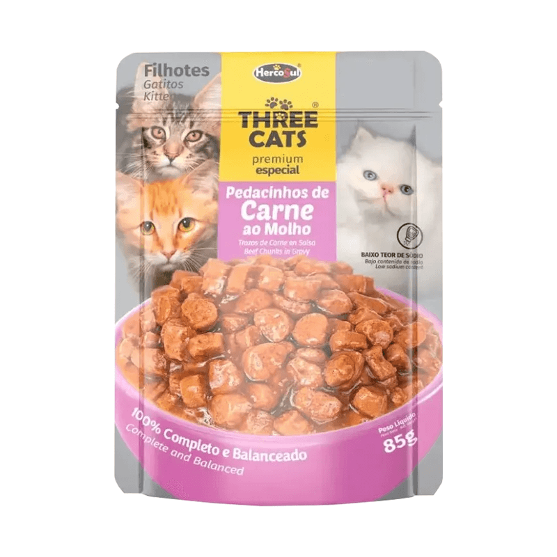 sache-hercosul-three-cats-filhotes-carne-ao-molho-85-gramas-138014-1