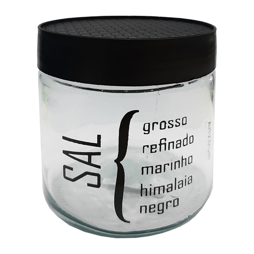 Pote para Sal Artvitrum 800ml Preto - 1039