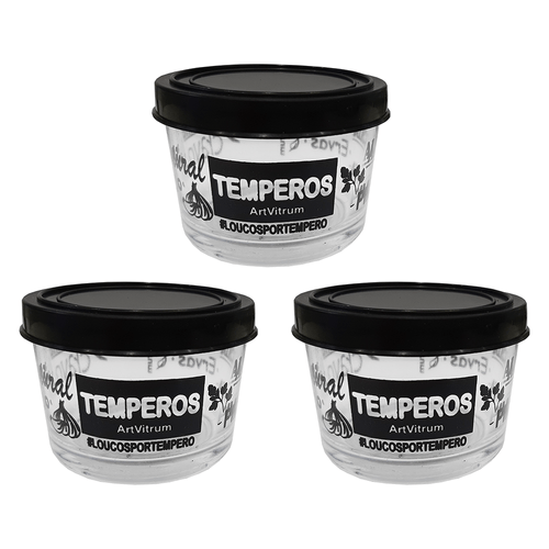 Kit Copinho para Tempero Artvitrum 156ml Preto 3 Peças - E11