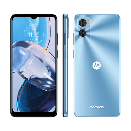 Smartphone Motorola Moto E22 128GB Azul com Tela de 6,5" e Câmera Dupla de 16MP