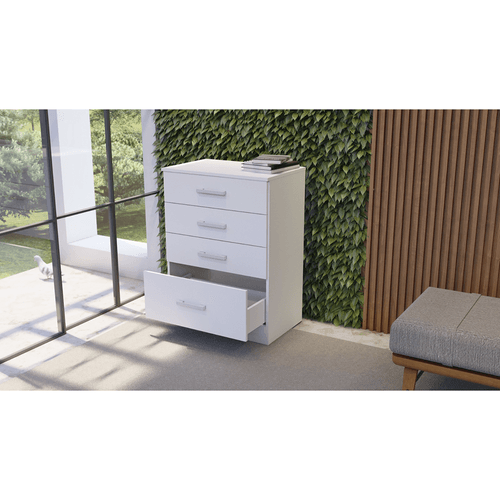 Cômoda Berflex Londres, 1 Porta, 4 Gavetas, Branco - Com0016-1