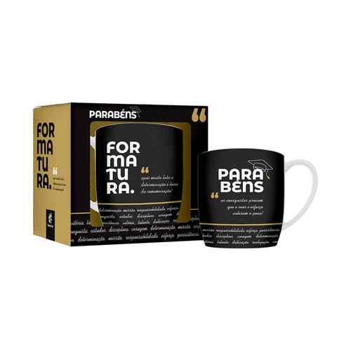 Caneca Urban Brasfoot Comemoração Formatura 300ml, Porcelana - 12784