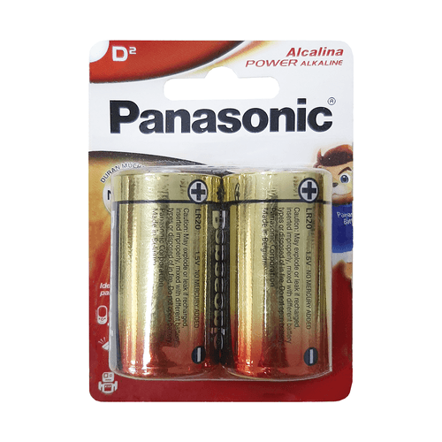 Pilha Alcalina Grande D Panasonic com 2 unidades
