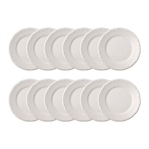 Conjunto de 12 Pratos Rasos 26cm Schmidt Pomerode, Porcelana - 114/0000