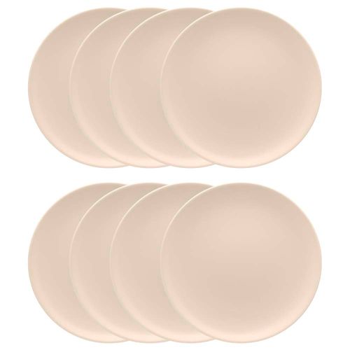Conjunto de 8 Pratos Rasos 26cm Oxford Unni Merengue, Cerâmica