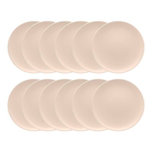 Conjunto de 12 Pratos Rasos 26cm Oxford Unni Merengue, Cerâmica
