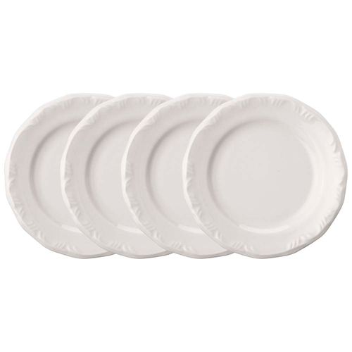 Conjunto de 4 Pratos Lanches 19cm Schmidt Pomerode, Porcelana