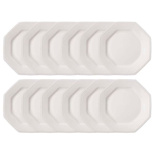 Conjunto de 12 Pratos Lanches 20cm Schmidt Prisma, Porcelana