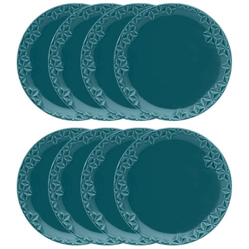 Conjunto de 8 Pratos Lanches 21cm Oxford Mia Ágata, Porcelana