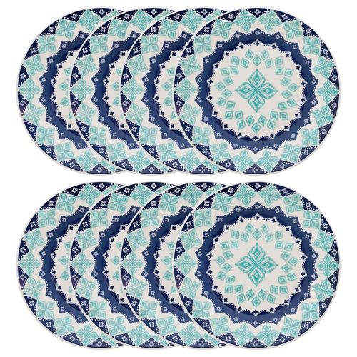 Conjunto de 8 Pratos Rasos 24cm Biona Donna Lola, Cerâmica