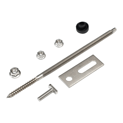 Base Reta Com Parafuso M10 X 200mm Para Madeira Inox-Par - Kit10x200md8tta2