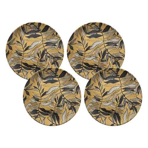 Conjunto de 4 Pratos Lanches 20,50cm Porto Brasil Atenas Amarilla, Cerâmica