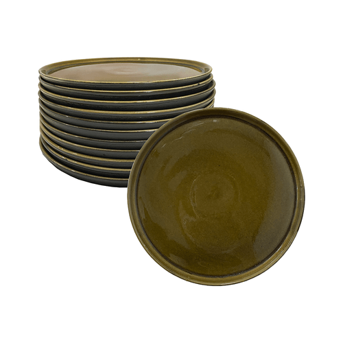 Conjunto de 12 Pratos Lanches 21,50cm Porto Brasil Neo Âmbar, Cerâmica